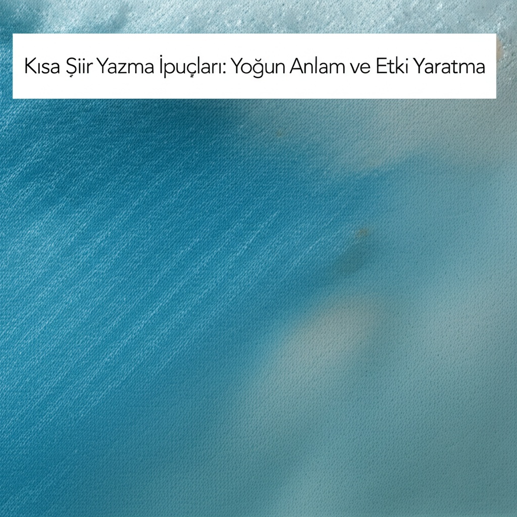 Kısa Şiir Yazma İpuçları: Yoğun Anlam ve Etki Yaratma