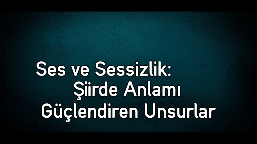 Ses ve Sessizlik: Şiirde Anlamı Güçlendiren Unsurlar